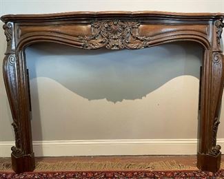 New arrival! Classic Antiqued Wood Fireplace Surround, $475; 61" long x 43" high. 