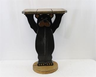 Hand Made Wooden Bear Side Table 