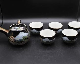 Japanese Scene Porcelain Tea Set