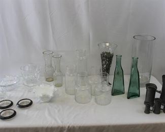 Glass & Metal Vases, Bowls, Ashtrays
