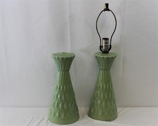 Ceramic Green Geometric Lamp Bases