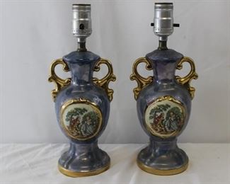 Ceramic Victorian Urn Lamps