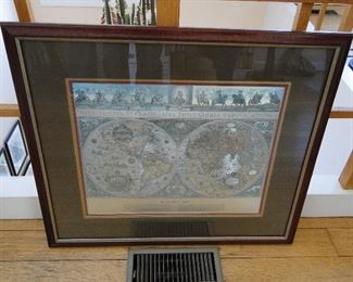 Antique Globe Old World Foil Art $50