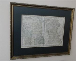 Library Reference Atlas Framed map of Kansas Nebraska $60