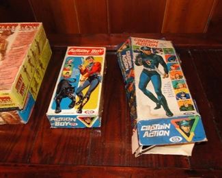 Action Boy $200, Captain Action as is missing hand $100