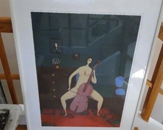 Nude Cellist Art $250