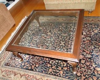 Glass and Wood Coffee Table $50