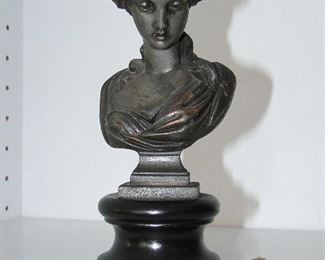 Antique Woman Bust Figurine (White Metal) $75