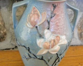 Roseville 97-14 Vase (damage on bottom) 1943 Blue Magnolia Pattern 14" tall $150