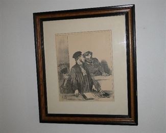Daumier Lawyer and Client Art $50