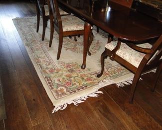 Rug under dining room table $250