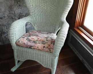 Wicker (seafoam green) Rocking Chair $75