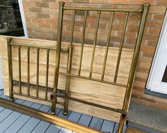 Antique Brass Bed Twin Size $300                     Dimensions: 37 H at front 56H at headboard, 73L x 36W. 