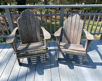 Pair of Adirondack Chairs      $300 ($150 each)                                    Dimensions: each is slightly different size 28-29W, 32-36H