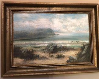 Framed Seascape Oil on Canvas