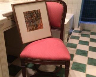 Thomas E. Flowers Original Art and a Chair