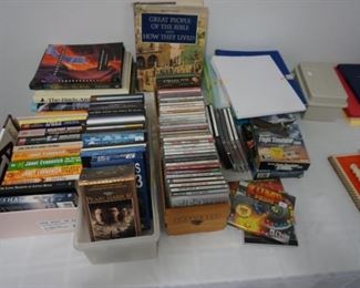 cd's, books