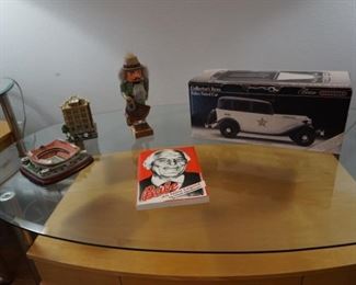 Danbury mint Kansas City Chiefs stadium and Police station, Jim Beam decanter, Police car NIB white, Babe an Iowa Legend, German made nutcracker