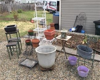 Assorted Outdoor Garden Supplies and Decor