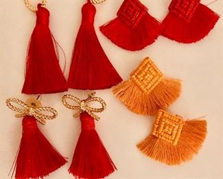 $5 each Red and orange fringe earrings 