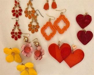 $6 each red and orange and yellow earrings Yellow earrings and small heart earrings SOLD 