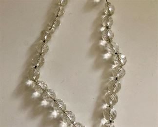 $20 Faceted  very sparkley crystal beaded necklace.  15"L