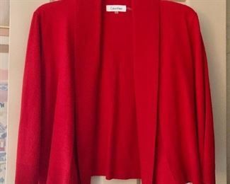 $15 Calvin Klein red sweater/jacket  Size L