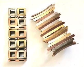 $20 ea mixed metal square and spikey stretchy bracelets 