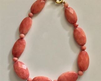 $20 Ralph Lauren Rose Quartz toggle clasp necklace 16" L 