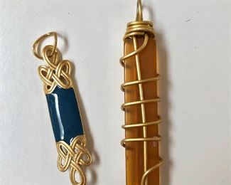 Knotted and wirey pendants Left $12, Right $22 
