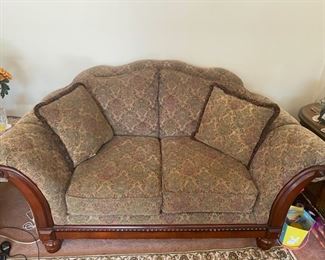 Ashley Furniture Biltmore Bordeaux Love Seat - 75" Long x 42" Wide x 38" Tall - Pre-Sale $150