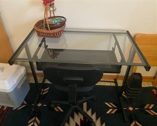 Glass & Metal Desk - 40" Wide x 24" Deep x 30" Tall - Pre-Sale $50