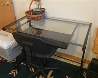 Glass & Metal Desk - 40" Wide x 24" Deep x 30" Tall - Pre-Sale $50
