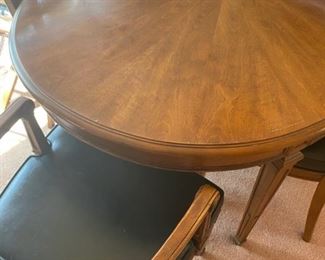 Vintage Henredon Dining Table, 2 Leafs & 8 Chairs w/Table Pad - 65" Length + 20" per Leaf x 45" Wide x 29" Tall - Pre-Sale $450