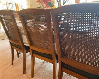 Vintage Henredon Dining Table, 2 Leafs & 8 Chairs w/Table Pad - 65" Length + 20" per Leaf x 45" Wide x 29" Tall - Pre-Sale $450