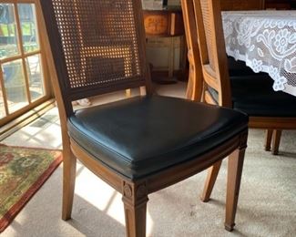 Vintage Henredon Dining Table, 2 Leafs & 8 Chairs w/Table Pad - 65" Length + 20" per Leaf x 45" Wide x 29" Tall - Pre-Sale $450