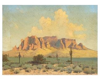 Alice Chilton (1891-1978), "Magic Mesa", oil on canvas, 12 x 16", frame: 14.5 x 18.75" (LOT #66)