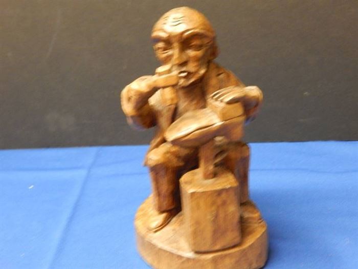 Hand Carved Wood Cobbles Figurine