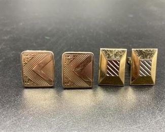 gold tone cuff links
