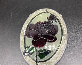 red rose stained glass
