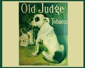 Cute Old Judge Tobacco Advertising Sign 