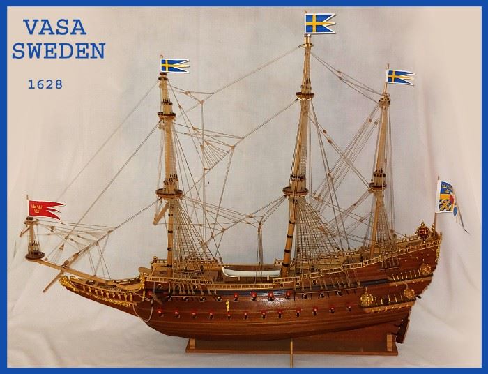 Fabulous Model Ship with Great Detail; The Vasa of Sweden 1628. It comes with the original paperwork 