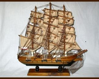 Model Ship with Cloth Sails and Nice Detail 
