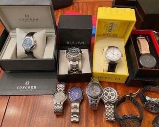 Collection of men's watches- Concord, Citizens, Bulova, MVMT, & Seiko 