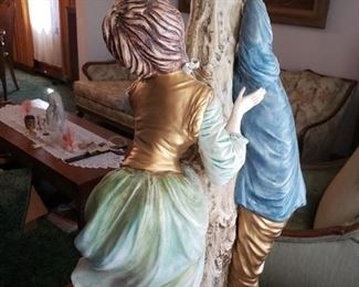 Vintage 53"Tall 1960's Limited Edition Azzolin French Provincial colonial couple table lamp with original shade $595