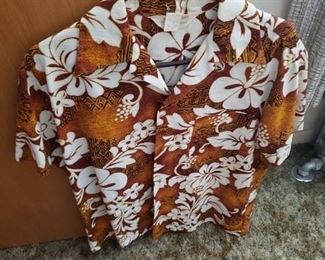 Vintage Royal Hawaiian Authentic Matching Hawaiian Men's Shirt & d Ladies Dress sz 8-10? $95 for set