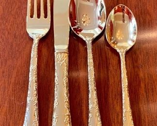$60 - Set of 60 Gold Flatware. Great Condition. 17 spoons, knives, and forks, 9 small spoons, 11 serving spoon