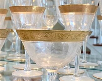 $80 - Set of 21 Beautiful Crystal Glasses with Gold Rims
