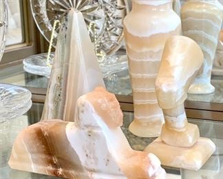 $20 each - Vintage Alabaster Stone - Egyptian Bust, Sphinx, Pyramid, and Vase