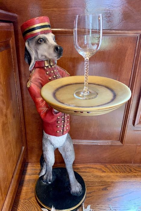 We are serving up an incredible sale! Come out and have some fun!((SOLD- $58, butler pup.)) Has a few imperfections on paws - but can still hold a cocktail with no problem. :)